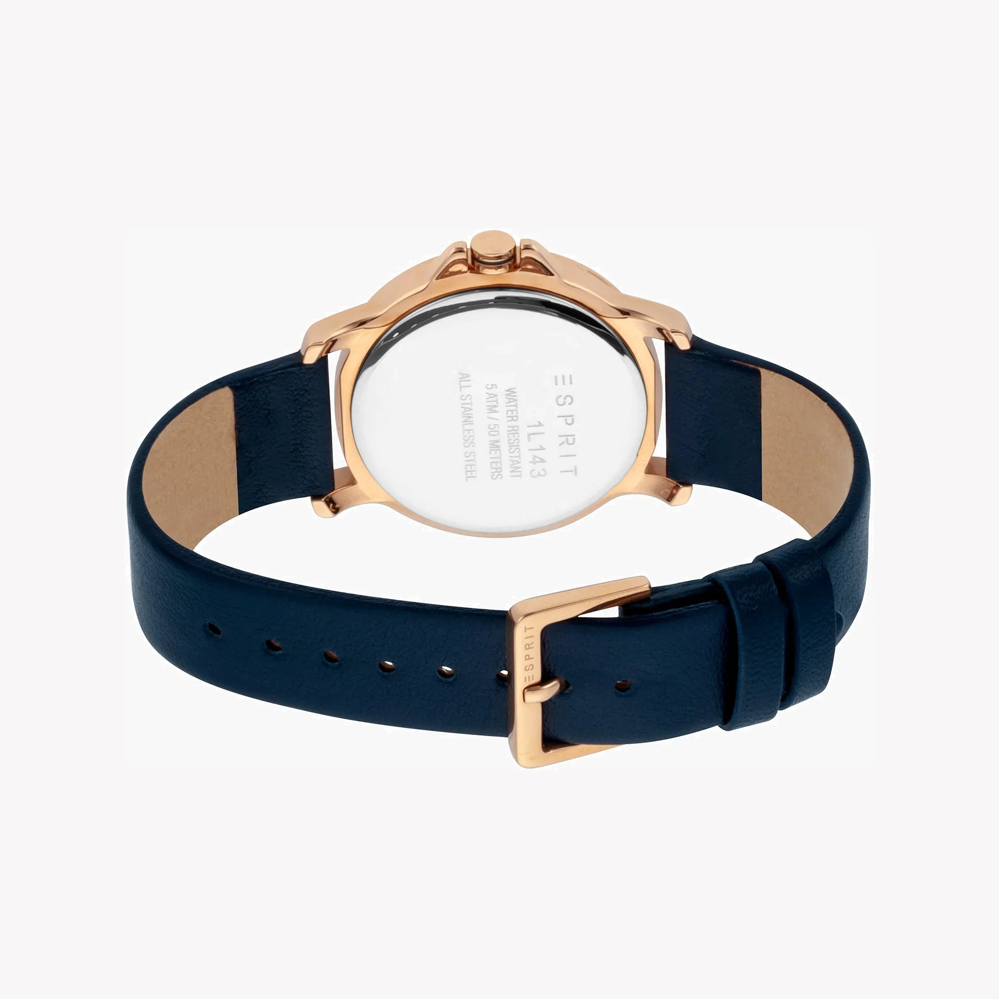Esprit Women's Blue Leather Watch, Silver Dial | ES1L143L0045-2