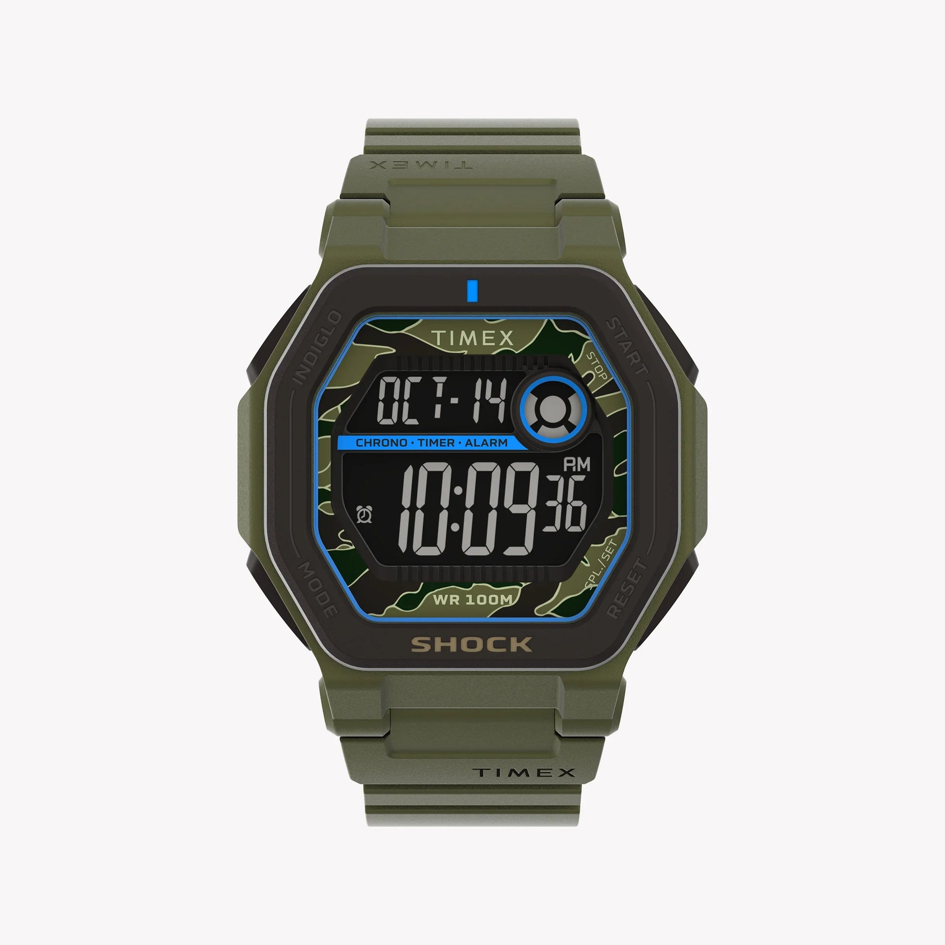 Timex Men's Green Resin Watch, Shock Resistant | Tw2v93700-0