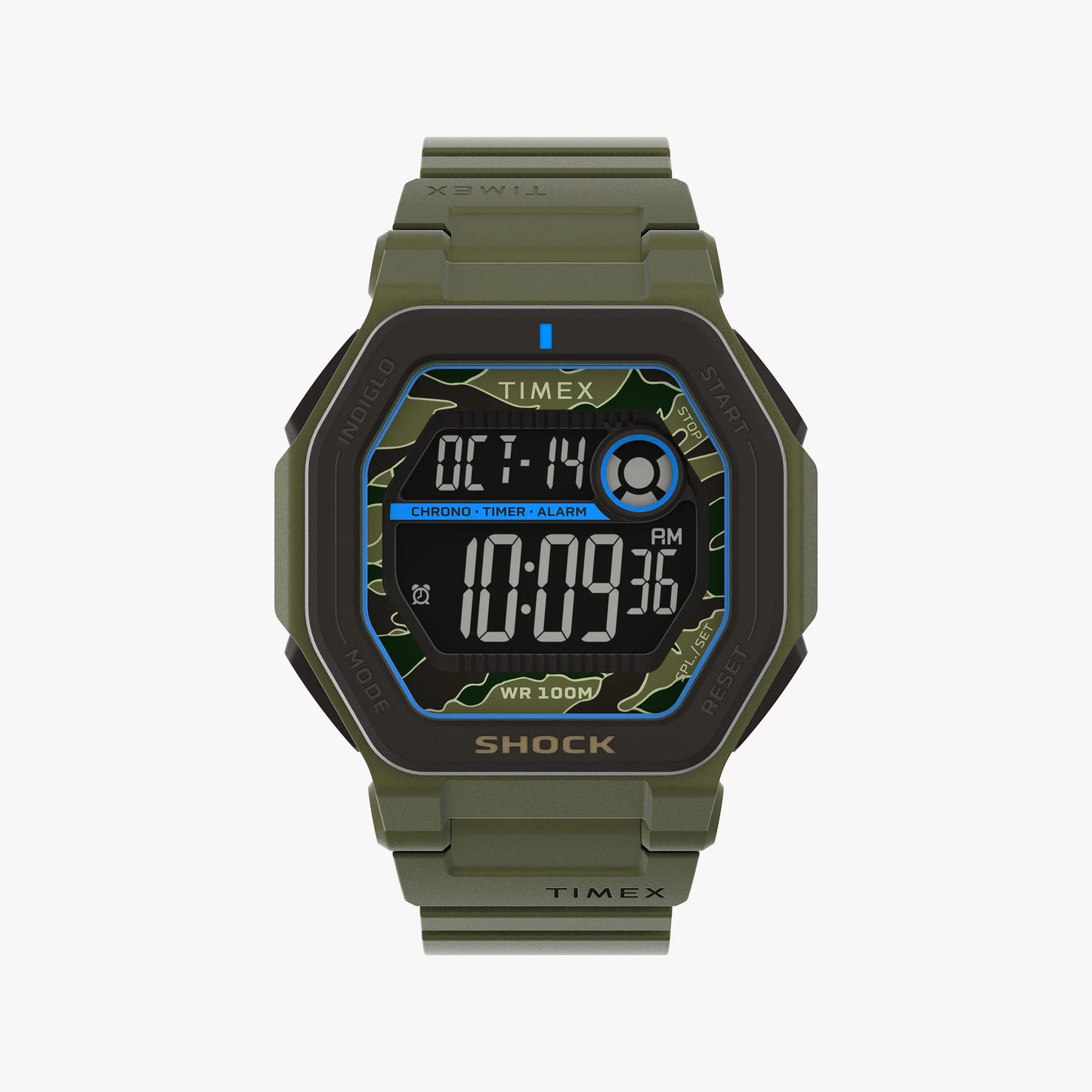 Timex Men's Green Resin Watch, Shock Resistant | Tw2v93700-0