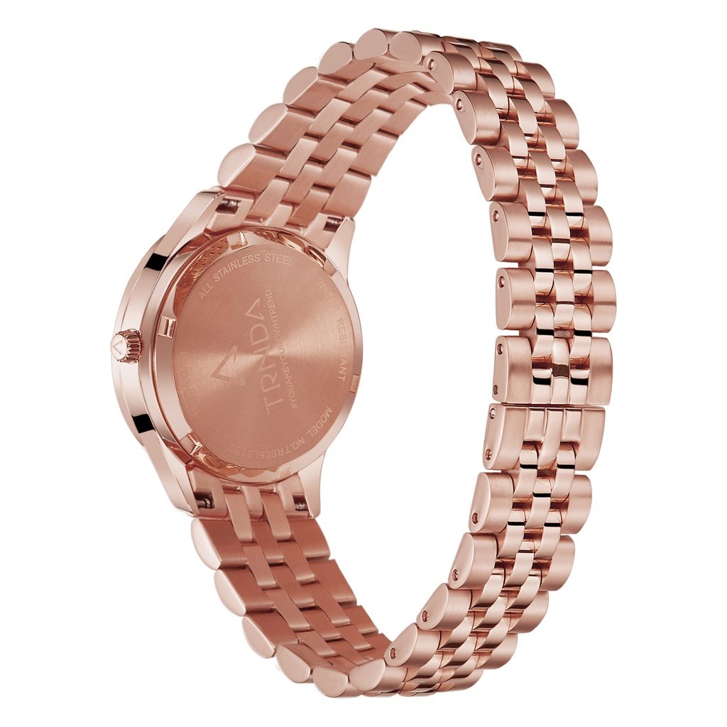 Trnda Women's Rose Gold Stainless Steel Watch, Gray Dial | Trnda-32rga-3
